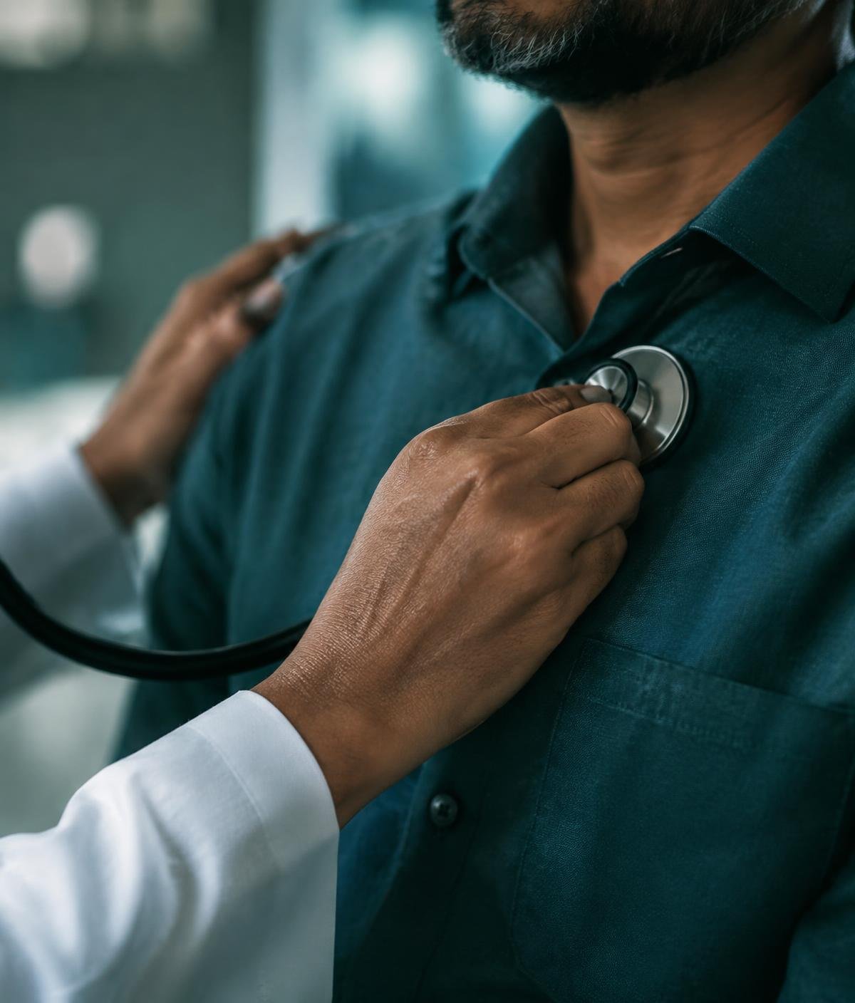 Cardiac examination (representative image)